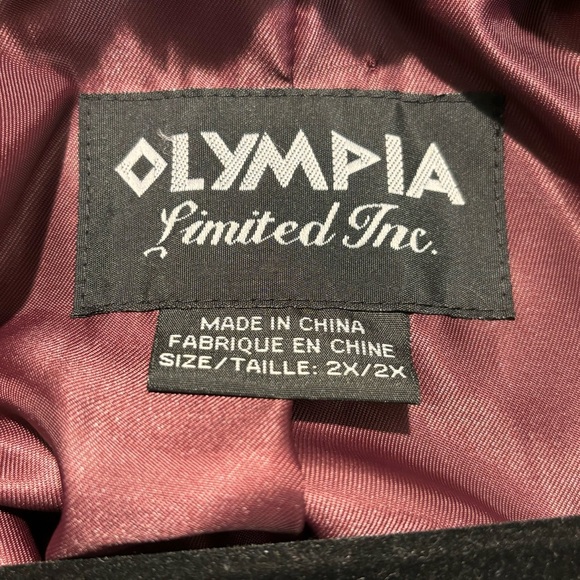 OLYMPIA Sz 2X Faux Fur Coat Lined Turned Lapel Pockets In Raisin Oversized - Picture 11 of 13